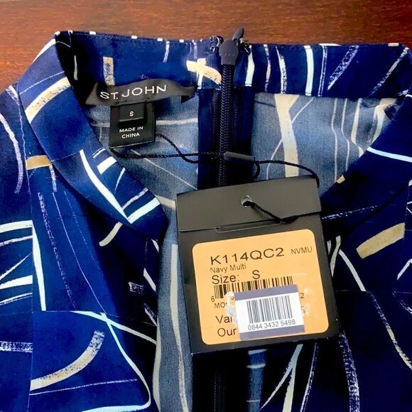 St.John Collection 100% Silk artistic style Dress size S - Picture 4 of 12